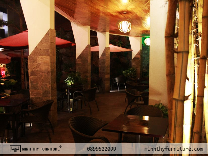 Bàn Ghế nhựa giả mây minh thy tại - Nhà hàng Cafe SunOcean 