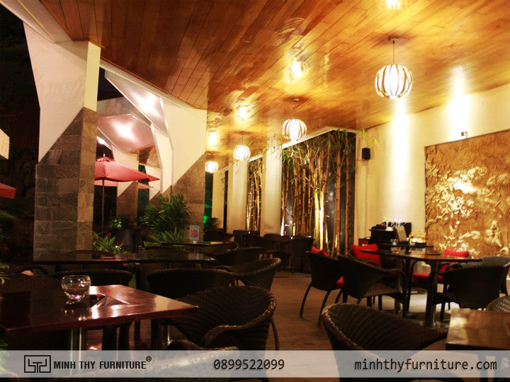 Bàn Ghế nhựa giả mây minh thy tại - Nhà hàng Cafe SunOcean 