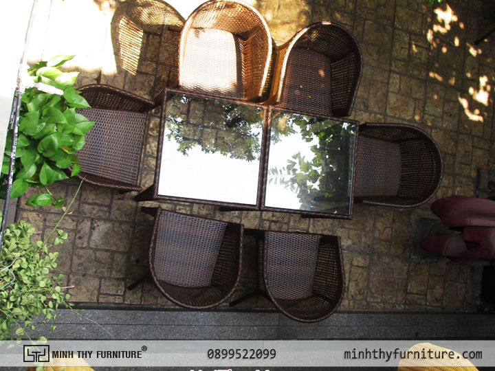 Bàn Ghế nhựa giả mây minh thy tại Cafe Suối Đá