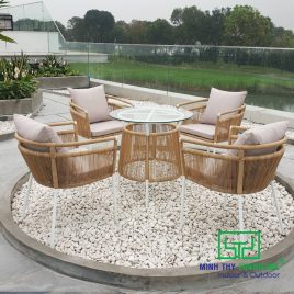 Bàn Ghế Giả Mây Ngoài Trời MT2020