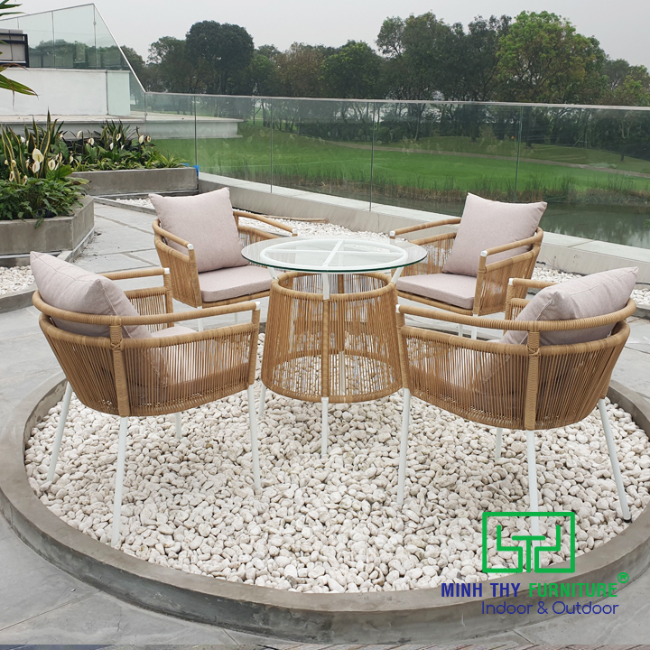 Bàn Ghế Giả Mây Ngoài Trời MT2020 Bàn Ghế Giả Mây Ngoài Trời MT2020
