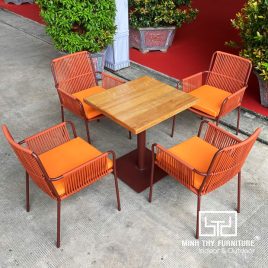 Bàn Ghế Cafe Đan Dây Dù MT2A228