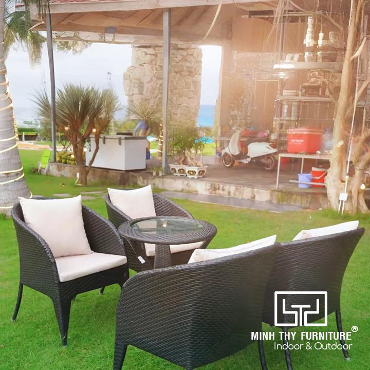 Bàn Ghế Nhựa Giả Mây MT282