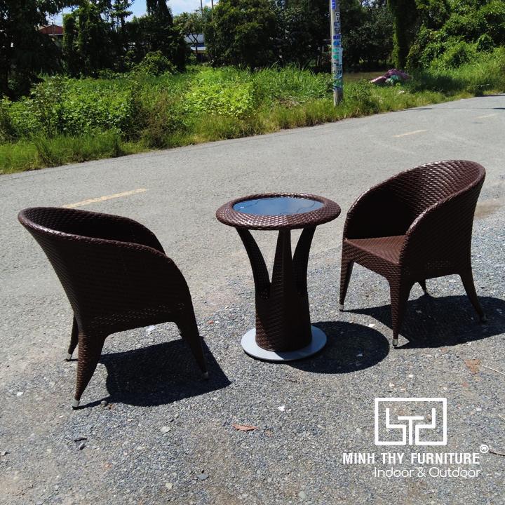 Bàn ghế nhựa giả mây MT282