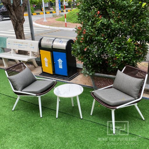 Bàn ghế ban công giả mây MT2057 bàn ghế ban công giả mây