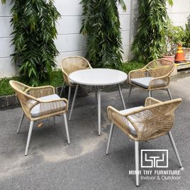 Bàn Ghế Nhựa Giả Mây MT2054