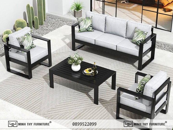 Bàn ghế sắt hộp phòng khách Bàn ghế sắt hộp phòng khách