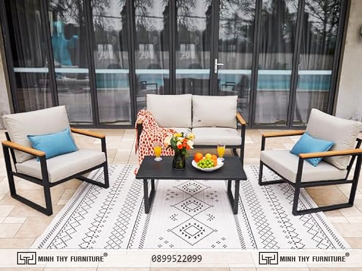 Sofa sắt hộp sân vườn Sofa sắt hộp sân vườn