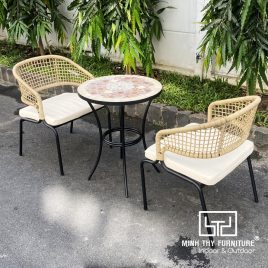 Bàn Ghế Ngoài Trời Nhựa Giả Mây MT2A229
