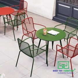 thiết kế ghế sắt cafe MT3012 khung sơn tĩnh điện