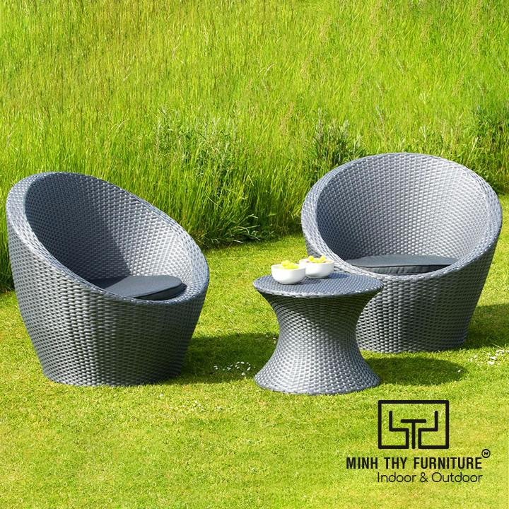 Bàn Ghế Cafe Nhựa Giả Mây MT2A57 Bàn Ghế Cafe Nhựa Giả Mây MT2A57